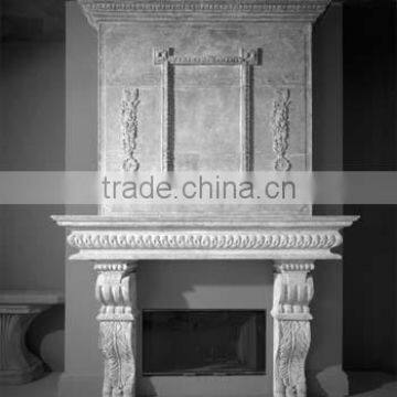 marble double layer fireplace