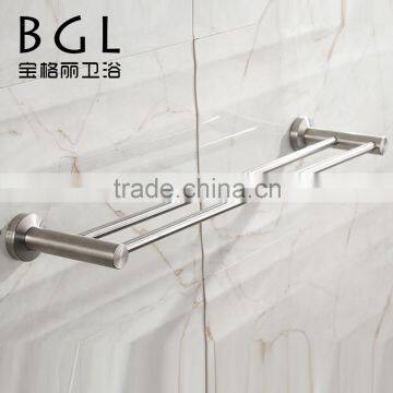 Modern design Stainless steel 304 Brush finishing Bathroom accessories Wall mounted Double towel rails