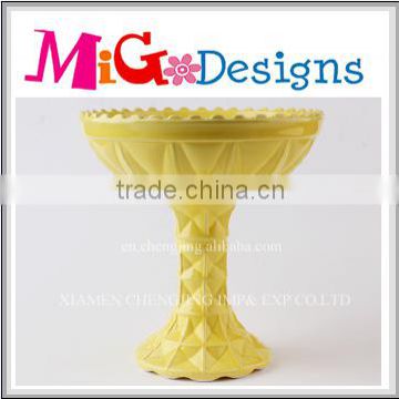 High Qulity Ceramic Yellow Wedding Decoration Tray