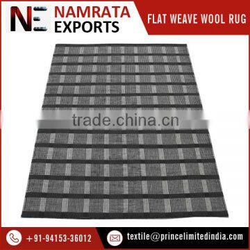 Custom Made Modern Stripes Design Flat Weave Wool Rug for Sale