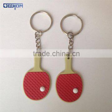 table tennis bats shaped rubber keychain