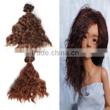 15cm Long Curly Wave Hair Weaving Extension for Dolls