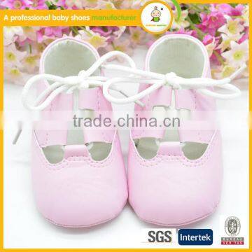New Fashion Design Puy Leather Baby Summer Lace up Shoes photo-2