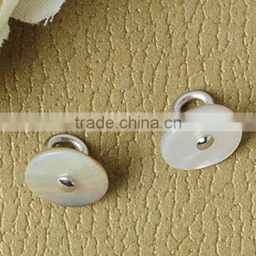 fashion Japanese akoya shell button with metal high shank as accessories