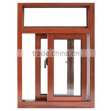 2015 newly design thermal break wood grain aluminium casement window