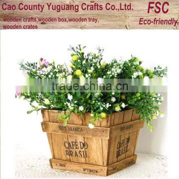 Wholesale Cheap Colorful Vintage Display Wooden Storage Flowerpot