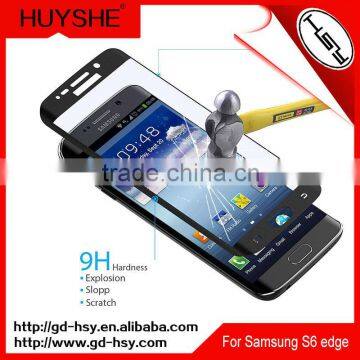 HUYSHE mobile phone use For Samsung Galaxy S6 Edge Tempered Glass Screen Protector ,Full Cover 3d Curved S6 Edge Tempered Glass
