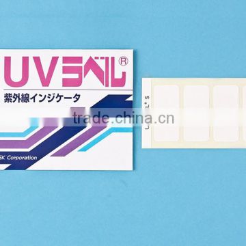 Ultraviolet irradiation measuring sticker/Widely used for UV lamp, curing resin/Made in Japan/Irreversible