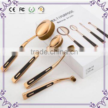 toothbrush makeup 4pieces multi-purpose rose gold oval make up brushes set