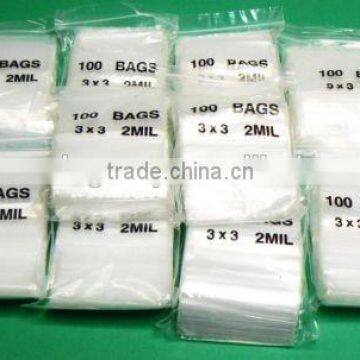wholesale 3 x 3 ZIPLOCK RECLOSABLE ZIP LOCK CLEAR PLASTIC ZIP SEAL 2MIL POLY BAGS