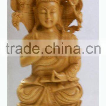 wooden Handicraft artisan Buddhism Sculptural decore Gift Japan Carving Handmade God Buddha Statue