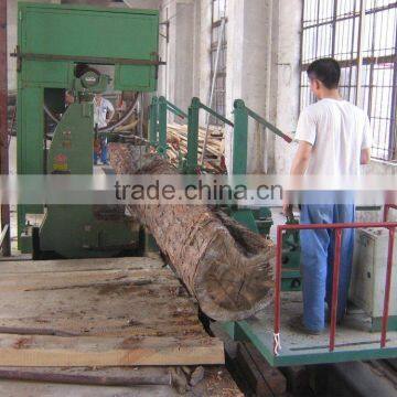 vertical cutting wood band sawmill with log conveyor