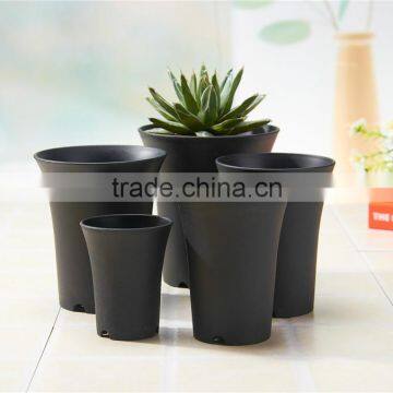 Decorative Modern Black Plastic Indoor Succulent Plant pot