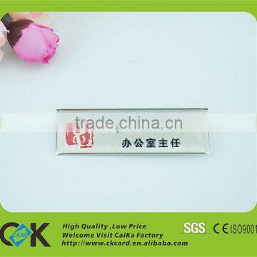 Lead Manufacturer Metal Name Plate Badge Card