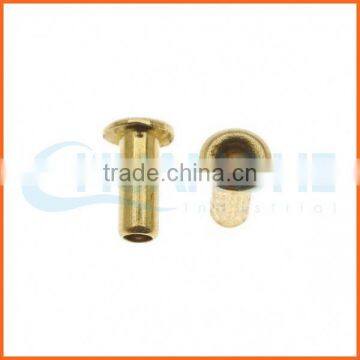 alibaba high quality round head brass semi hollow rivet