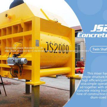 Good Performance 2cbm Stationary Hydraulic Full Automatic Forced Js2000 Concrete Mixer Machine China For Sale