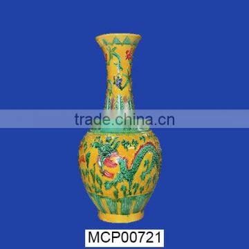 Beautiful Ceramic Orange Dragon Large Chinese Vases