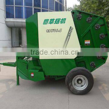 Round baler with tractor