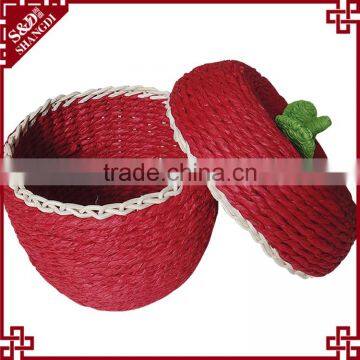 S.D Artisan 100% Woven Apple Shape Rattan Handmade Gift Basket photo-4