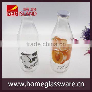 1L Vintage Different Patterns Glass Milk Bottles photo-4