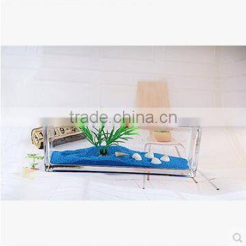 Cheap New Design Home Decoration Rectangle Hydroponic Glass Bowl Vase for Fish or Flower Arrangement photo-2