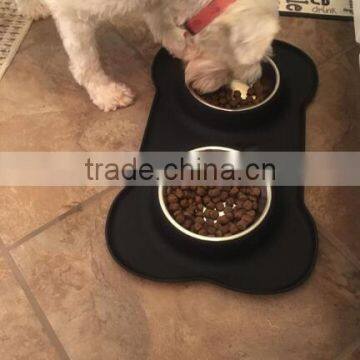 Stainless Steel Dog Bowl With No Spill Non-Skid Silicone Mat photo-6