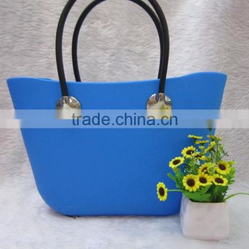 2015 Fashion Lady High Quality Silicon Beach Bag with PU Handle