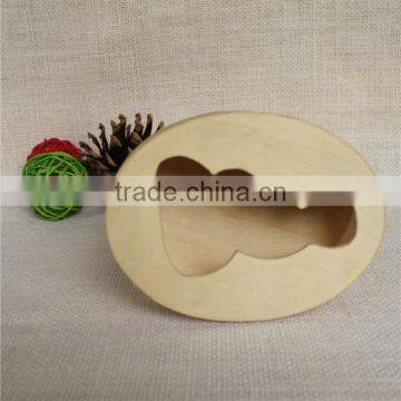 Oval Laser Cut Decor Balsa Wood Box for Gift photo-3