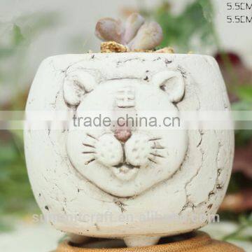 Mini White Zodiac Animal Decorative Succulent Ceramic Flower Pots photo-3