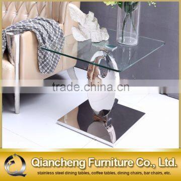 Modern Stainless Steel Glass Bedside Table photo-3