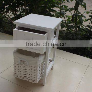 White Wooden Wicker Chest of Drawers ,Wooden Storage Chest photo-2