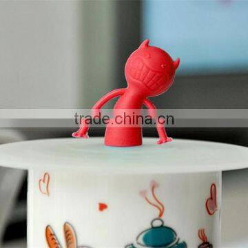 Good Sealability Silicone Coffee Cup Cover With Little Evil Sleeve photo-5