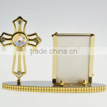 New Product 24K Gold Plated Cross Photo Holder With Crystals From Swarovski photo-5