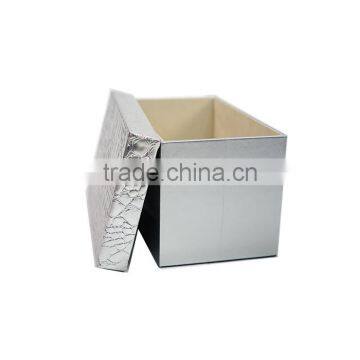 Household Set Of 3 Rectangular Faux Leahter Storage Box With Lid photo-2