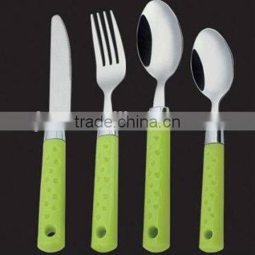 Stainless Steel Colored Plastic Handle Cutlery Set, Tableware Set photo-5