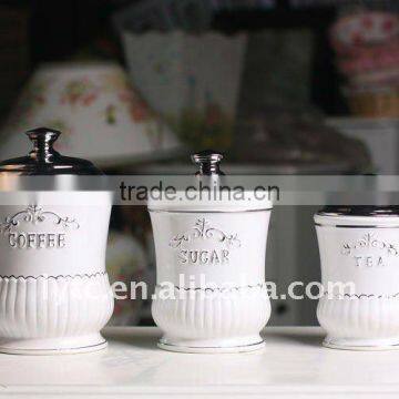 Top Grade Embossment Ceramic Canister photo-2