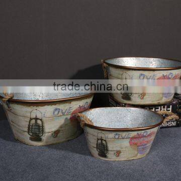 Beer Ice Bucket Galvanized Metal Ice Bucket Oval Shape Metal Ice Bucket photo-2