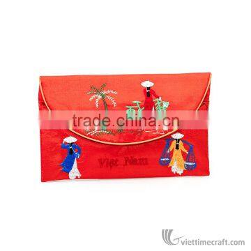 Hand Embroidered Wallet, Many Colors and Design to Choose, Made From Natural Silk in Vietnam photo-4