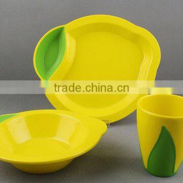 3pcs foodgrade melamine kids dinner set plastic children tableware	,mt1179	melamine tableware sets