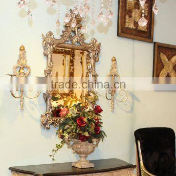 MW-0008-01 Baroque Style Hanging Wall Candle Holder With Metal photo-2