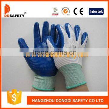 New Model White Nylon With Blue Nitrile Glove Ice Scraper Glove