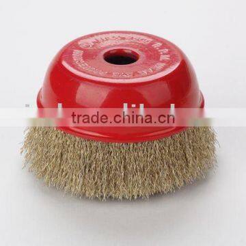 cup brush with Crimped wire