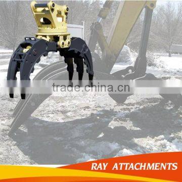 hydraulic rotating log grapple bucket for excavator used