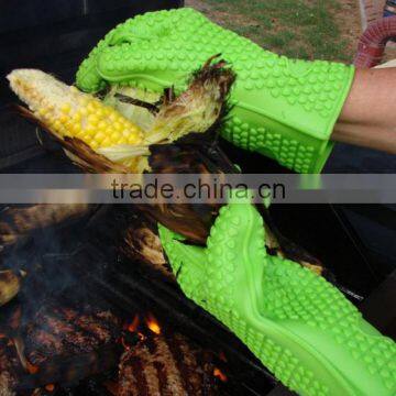 Non-Slip Food Grade Oven Mitts, Pot Holder for Cooking, Baking, Barbeque (BBQ), Cooking 5-Finger Protective Kitchen Gloves photo-4