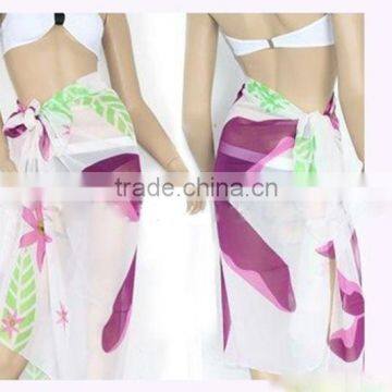 fashion customized silkscreen printing beach scarf, sarong, pareo LS Eplus