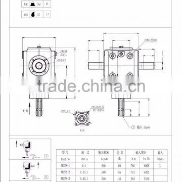 60HP Dual Output Gearbox for Rotary Tiller photo-3