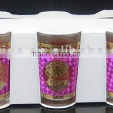 GH203 6pcs Glass Drinking Set with bronzing deco