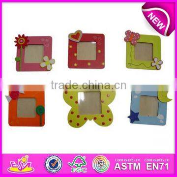 New design wholesale beautiful photo picture frames,colorful wooden toy picture frame wood for children WJ277967