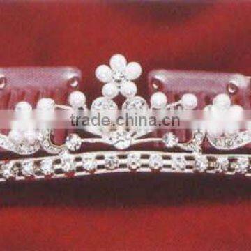 High Quality Fashion Pearl Rhienstone Tiaras Bridal Hair Comb