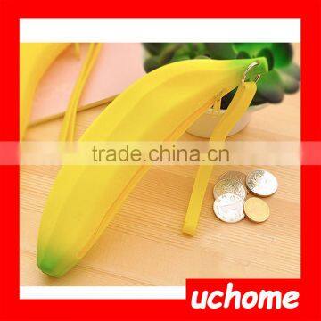 UCHOME Creative Lovely Silicone Zero Wallet,Banana Small Purse Students Holding Small Coin Purse